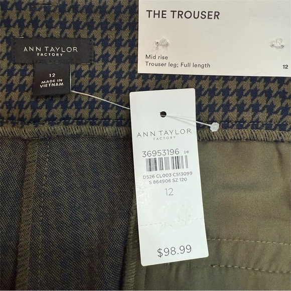 NWT Ann Taylor The Trouser Mid Rise Pants Size 12 - Picture 4 of 6